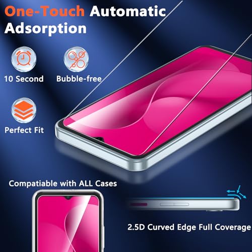 3 Pack for T-Mobile Revvl 8 5G Screen Protector Tempered Glass, HD Clear, Bubble Free, Anti-Scratch, Tempered Glass Protective Film for REVVL 8, Full Coverage, Case Friendly - size: T-MOBILE REVVL 8 6.6inch