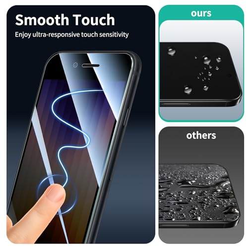 3-Pack Privacy Screen Protector for iPhone 6/6S/7/8/SE3/SE2022/SE2020, Anti-Spy Tempered Glass Film, Dark Private Black Protection, 9H Hardness, Anti-Scratch, Bubble Free - color: IP 6/6S/7/8/SE3/SE2022/SE2020 Black 3pcs