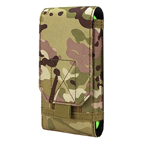 Tactical Molle Phone Holster Pouch, Universal Belt Waist Bag for iPhone 17 Pro Max/17 Pro/17/16 Pro Max/15 Pro Max/14 Pro Max/13/12, Samsung S25 Ultra/S24/S23, Size L - color: Camo(1 Pack)