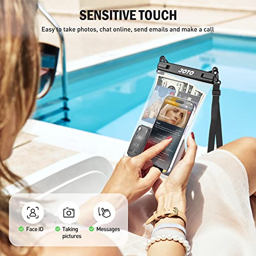 JOTO 2 Pack Large Waterproof Phone Pouch Bag, IPX8 Big Underwater Dry Bag with Lanyard for iPhone 17 Air 16 15 14 Plus Pro Max, Galaxy S24 S23 Ultra, Airpods Cash Credit Card Essentials -Black - color: Black