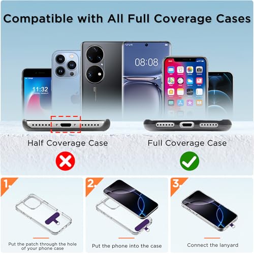 3-in-1 Crossbody Phone Lanyard & Wrist Strap - color: Purple