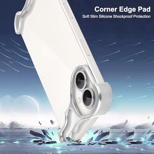 Frameless Phone Case Crafted for iPhone 16 Plus Silver - color: Aluminum Silver, size: iPhone 16 Plus