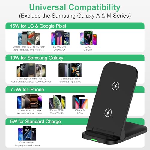 Wireless Charger Samsung Fast Charging Stand for Samsung Galaxy S26 Ultra