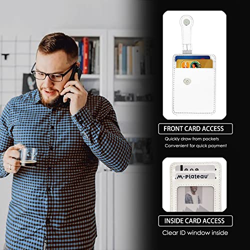 M-Plateau Phone Wallet Stick On, Phone Card Holder With Elastic Magnetic Closure, Slim Wallet Matches Double Sided Tape Compatible with iPhone Case and Most Smartphone (White) - color: White