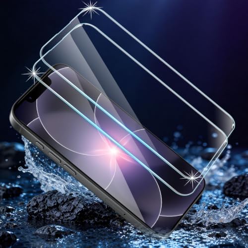 2 Pack 9H Tempered Glass Screen Protector for iPhone 17e/16e/14/13/13 Pro