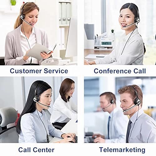 Wantek Cisco Phone Headset with Microphone Noise Cancelling, RJ9 Telephone Headsets Compatible with Cisco Office Phones 7940 7942 7945 7960 7962 7965 7811 7821 8811 8841 8845 8851 Plantronics M12 M22