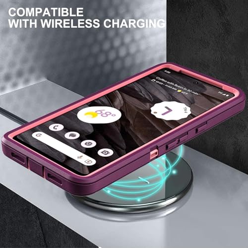 YKHJKLEC for iPhone 16 Plus Case, Military Grade 3 in 1 Heavy Duty Shockproof/Drop Proof/Dust Proof Case with 2Pcs Tempered Glass Screen Protector (Purple/Pink) - color: Purple/Pink