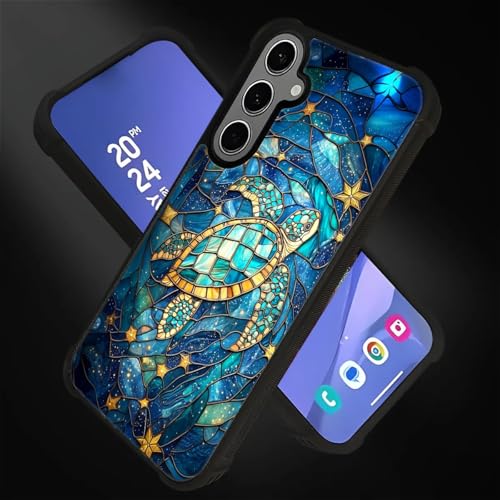 for Samsung Galaxy S24 Plus/S25 Plus Case,Soft Silicone Shockproof Bumper Camera Protection Phone Case-Glass Star Turtle - color: Glass Star Turtle, size: Samsung Galaxy S24 Plus/S25 Plus