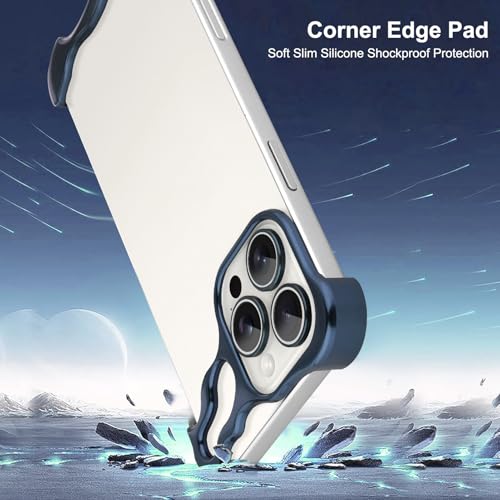 Frameless Phone Case Crafted for iPhone 16 Pro Max Blue - color: Aluminum Blue, size: iPhone 16 Pro Max