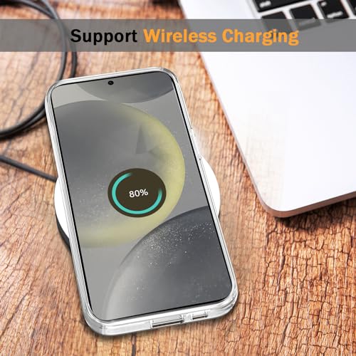 TENOC Phone Case for Samsung Galaxy S24+ Plus, Clear Case Anti-Yellowing Protective Bumper Hard Back Cover - color: Clear Anti-Yellowing, size: S24 Plus