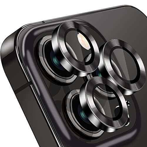 Compatible with iPhone 12 Pro Max Camera Lens Protector, Anti-Scratch 9H Tempered Glass Metal Camera Screen Protector Shockproof Cover for iPhone 12 Max 6.7 inch-3 Pcs Graphite - color: Graphite