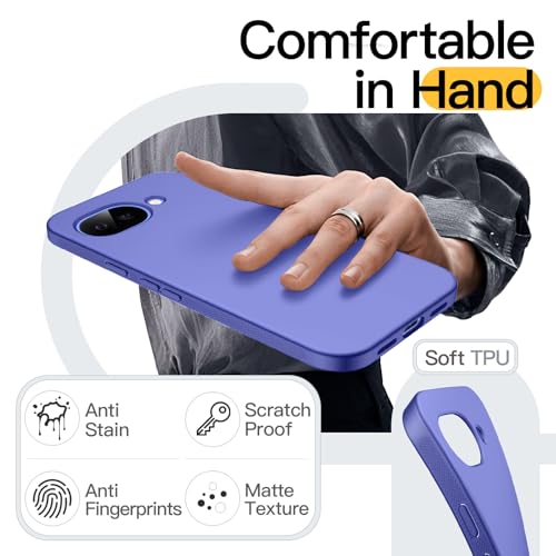 JETech Slim Case for Google Pixel 10a, Anti-Slip, Lavender | Soft TPU Design, Matte Finish, Shockproof Protection - color: Lavender