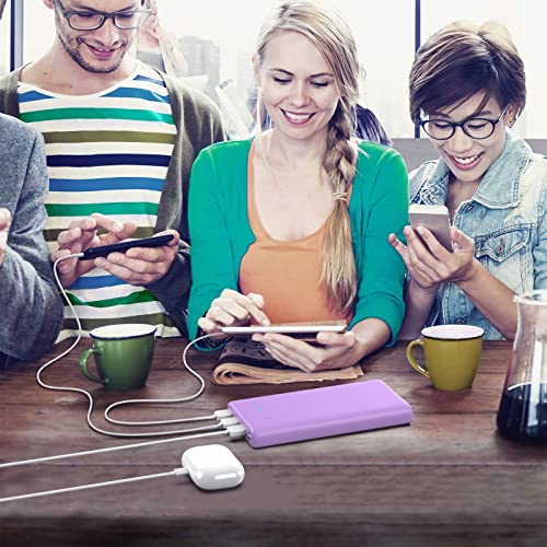 Portable Charger 36800mAh Power Bank,PD Fast Charging USB C External Battery Pack,4 Outputs 2 Inputs Travel Essentials Portable Phone Charger for iPhone 17/16/15/14/13/12,Galaxy S24 Android Phone etc - color: Purple