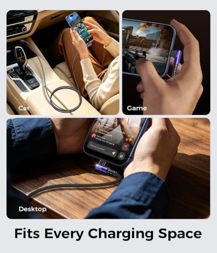90 Degree USB to USB C Cable 10FT 2Pack 3A Fast Charging USB C Cable-Purple - color: Purple, size: 10FT, style: USB A to USB C