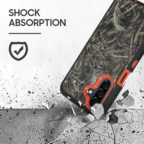 Compatible for Samsung Galaxy A26 5G, Built in Screen Protector, Belt Clip Holster Heavy Duty Defender Case Dustproof Shockproof Protection (Camo) - color: Camo