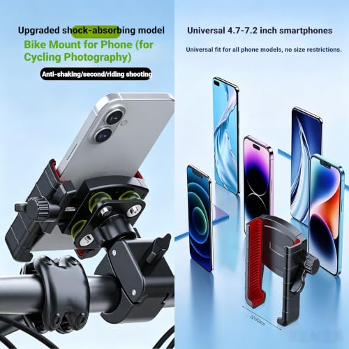 Bike Phone Holder Handlebar, Shock Absorbing Motorcycle Phone Mount