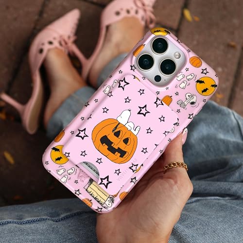 VELVET CAVIAR compatible with MagSafe Wallet - Magnetic Card Holder Wallet for iPhone 12/13/14/15 (Pink Pumpkin Snoopy) - color: Pink Pumpkin Snoopy