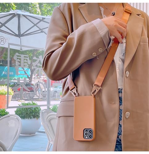 Crossbody Phone Case Compatible with iPhone 6/7/8/SE2/SE3, Cute Soft Silicone Cover with Lanyard Adjustable Shoulder Strap Shockproof Protector Women Girls Brown - color: Brown, size: iPhone 6/7/8/SE2/SE3