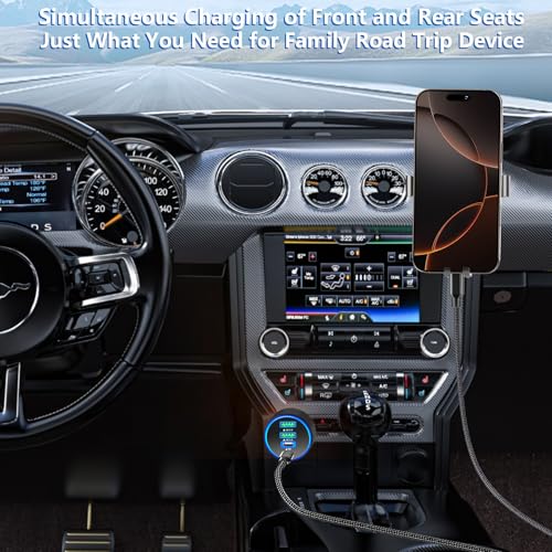 Stuffcool Car Charger USB C, 4Port 90W 2USB-C & 2USB-A Car Power Adapter