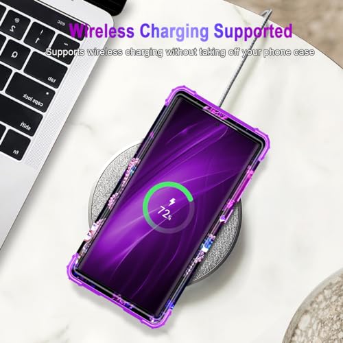 Miqala Compatible with Galaxy S23 Ultra 5G Case,Glow in The Dark Three Layer Heavy Duty Shockproof Protection Hard Plastic Bumper+Soft Silicone Case for Samsung Galaxy S23 Ultra,Dark - color: Dark Butterfly, size: Samsung Galaxy S23 Ultra,6.8 inch