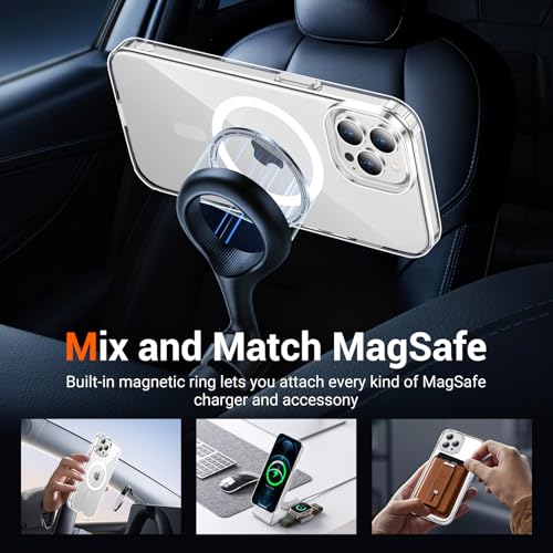 for iPhone 12/12 Pro Protective case Magnetic Phone case Compatible with Magsafe Slim Anti Yellowing Military Grade Anti Drop Protection Sturdy Protective Transparent Cover - color: Clear, size: iPhone 12/12PRO