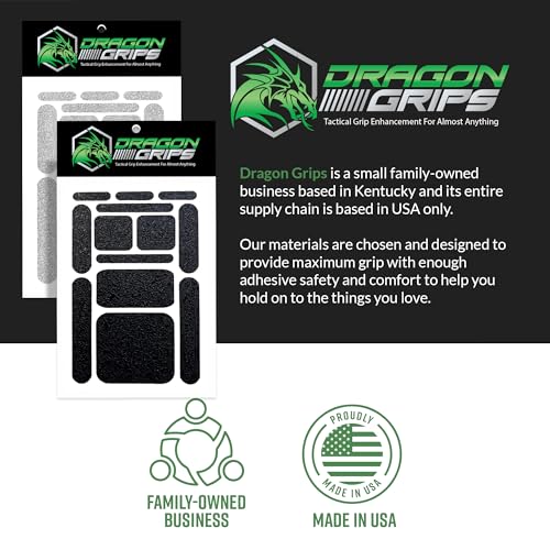 Dragon Grips 13pc Rubber Grip Tape, Non-Slip Adhesive Phone Grip Stickers - color: Black and Clear, size: 2 pack