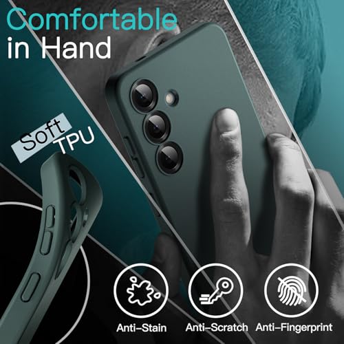 JETech Slim Case for Samsung Galaxy S25 Plus, Midnight Green | Camera Lens Protection, Soft TPU Design, Matte Finish, Shockproof Protection - color: Midnight Green, size: Galaxy S25 Plus