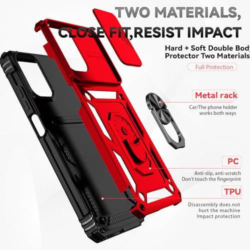 SunStory for Motorola Moto G Play 4G 2024 Case with Kickstand,Red - color: Red