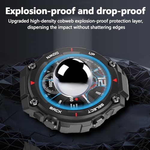 3 Pack Screen Protector for Amazfit T-Rex 3, 9H Tempered Glass, HD Clear, Bubble-Free, Scratch Resistant, Case Friendly, Easy Install - size: for Amazfit T-Rex 3