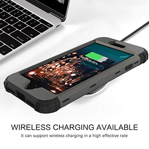 BENTOBEN for iPhone SE 2022 Case and Phone Case iPhone SE 2020, Heavy Duty 3 in 1 Full Body Rugged Shockproof Hybrid Hard PC Soft Rubber Bumper Drop Protective Girl Women Boy Men iPhone Cover,Gunmetal - color: Black/Gunmetal