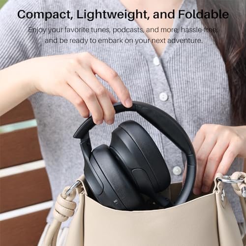 TOZO Hybrid Active Noise Cancelling Headphones, Hi Res Audio - color: Black