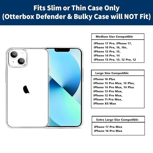 Stronden Magnetic Closure Holster for iPhone 16 Plus, 15 Pro Max, 15 Plus, 14 Pro Max, 14 Plus, 13 Pro Max, 12 Pro Max, 11 Pro Max - Leather Belt Case Pouch (Fits Slim/Regular Case on) - size: Large