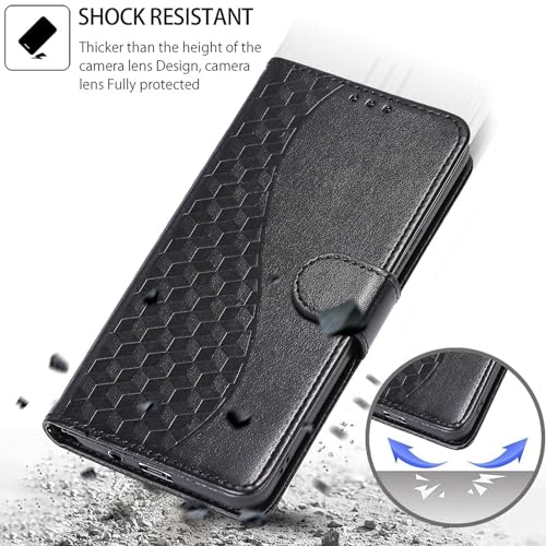 Wallet Case for iPhone 16, Black | Women Flip Folio Cover, Embossed PU Leather, Stand, Credit Card Holders Slots, Wrist Strap - color: 3