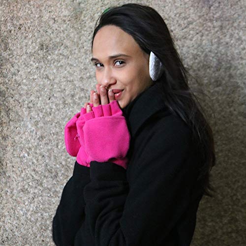 Sprigs Multi Mitt Fingerless Gloves With Adjustable Top & Cell Phone Pocket - color: Jet Black