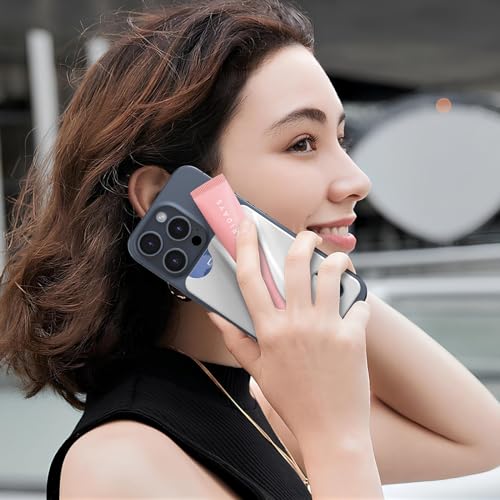 DOB SECHS Large Silicone Lip Holder with Card Holder Compatible with Summer Fridays, Tower 28, Laneige Lipstick Lip Glaze Phone Case Back Stick On Holder for iPhone and Android Smartphones,Grey - color: Grey, size: Large