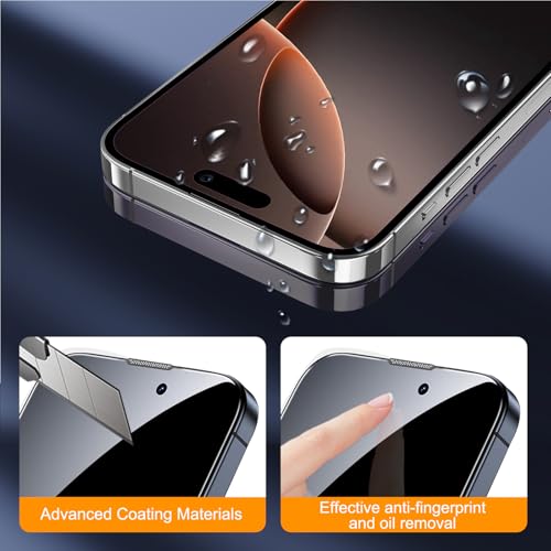 SIBEITU 3+3 Pack Screen Protector for iPhone 16 Pro Max 6.9" Tempered Glass | 3 Pack Screen + 3 Pack Camera Lens Protector, 6.9 Inch HD Clear 9H Hardness, Scratch Resistant, Case Friendly - size: iPhone 16 Pro Max 6.9"
