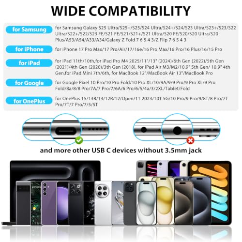 Open Ear Headphone Wired for iPhone 17 Air 16 15 18 Duo Pro Max Plus/iPad - color: White