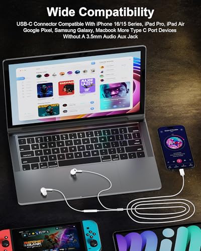 iPhone 17e 17 Headphones Wired USB C Ear Buds for i Phone 18 Pro Max 17pro - color: White