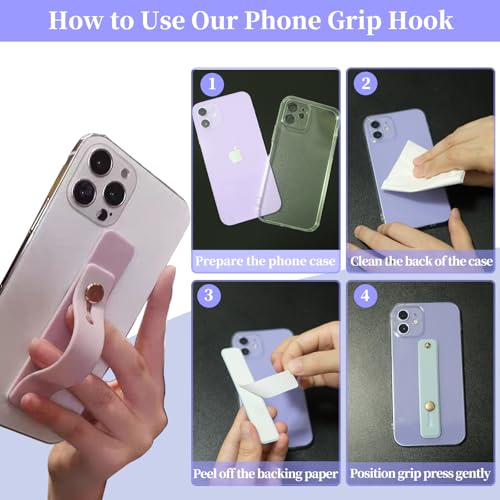 Slim Phone Handle Holder Grip for Hand, Silicone Cellphone Finger Grip Ring Loops Stand Stick on Tablet, Mobile Phone Gripper for the Back of Phone Case Kindle - 6 Pack Green - color: LakeBlue, LtGreen, DkGreen, Mint, DeepGreen, Green