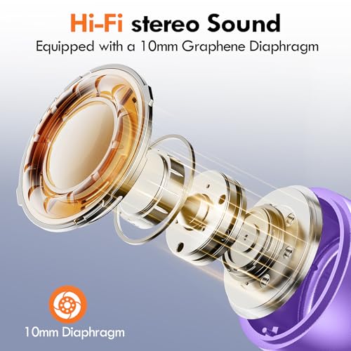 Lanteso True Wireless Earbuds Bluetooth 5.4, in Ear Headphones - color: Purple