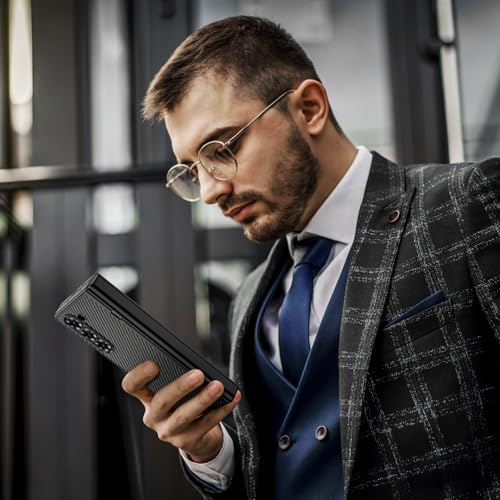 VEGO for Samsung Galaxy Z Fold 6 Case with Privacy Screen Protector - color: Carbon Fiber
