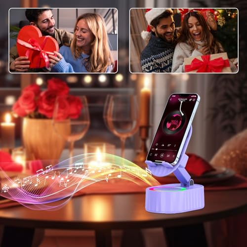 AKLLCCR Wireless Induction Bluetooth Speaker 5in1 Phone Holder Speaker - color: Purple