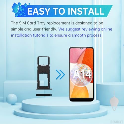 Sim Card Tray Replacement for Samsung Galaxy A14 Black