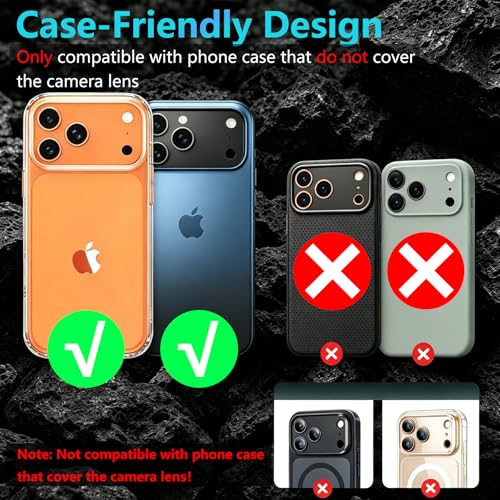 KLEVCOOZ for iPhone 17 Pro/iPhone 17 Pro Max Camera Lens Protector Bling