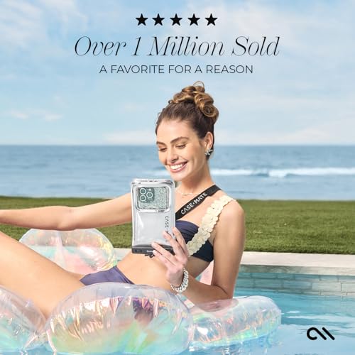 Case-Mate IP68 Waterproof Phone Pouch - Silver Chrome | Touchscreen Floating Waterproof Phone Case with Crossbody Lanyard - Fits All Phones - Beach Cruise Ship Travel Essentials - color: Silver Chrome