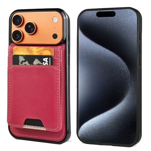 for iPhone 17 Pro Max MagSafe Wallet Case, Magnetic Detachable Leather Wallet with Card Holder & Kickstand, Slim Protective Phone Case Compatibility with iPhone 17 Pro Max. Red - color: Red