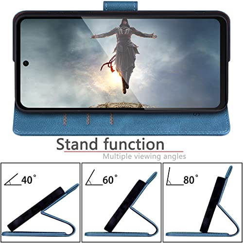 SUANPOT Compatible with Moto G Power 2026/Power 2025/Play 2025 Wallet case with RFID Blocking Credit Card Holder,Flip Book PU Leather Protective Cover Women Men for Power 2026 Phone case Sky Blue - color: Sky Blue