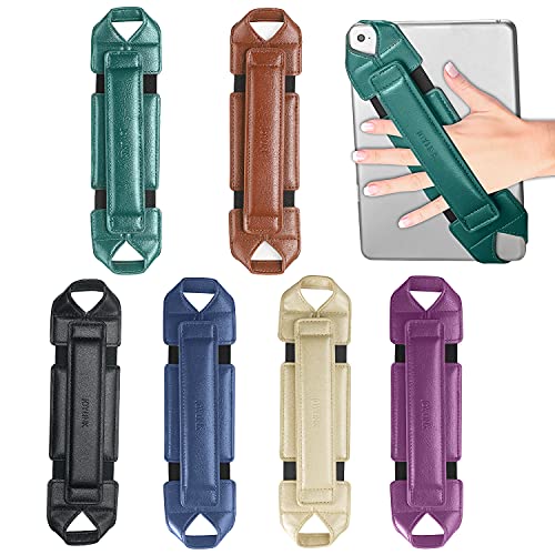 joylink Universal Tablet Hand Strap Holder, 360 Degree Swivel Leather Handle Grip Compatible with 8 Inch Tablets (iPad mini), Dark Green - color: Green