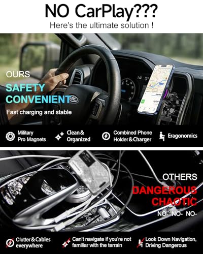 for MagSafe Car Mount Charger TEC Fan Cooling Magnetic Wireless Car Charger - color: Black 1