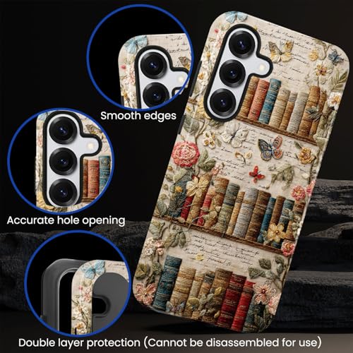 Compatible with Samsung Galaxy S25 Case,Glossy Case All-Round Protection Shockproof Anti-Scratches TPU Cover,Cases for Man Woman-Antique Bookshelf - color: Antique Bookshelf, size: Galaxy S25